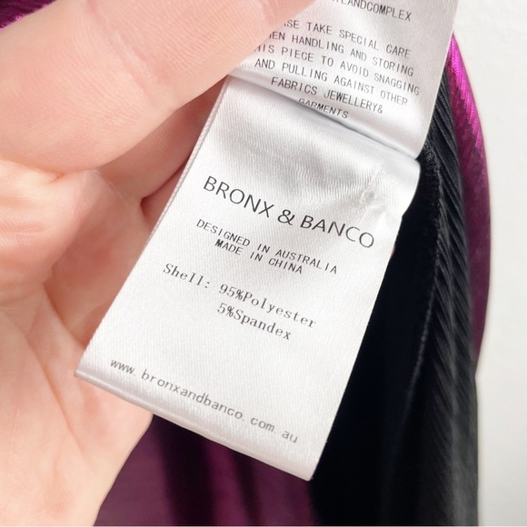 Bronx and Banco Goddess Metallic Maxi Dress Fuchsia Pink XL Formal Evening - Picture 8 of 9